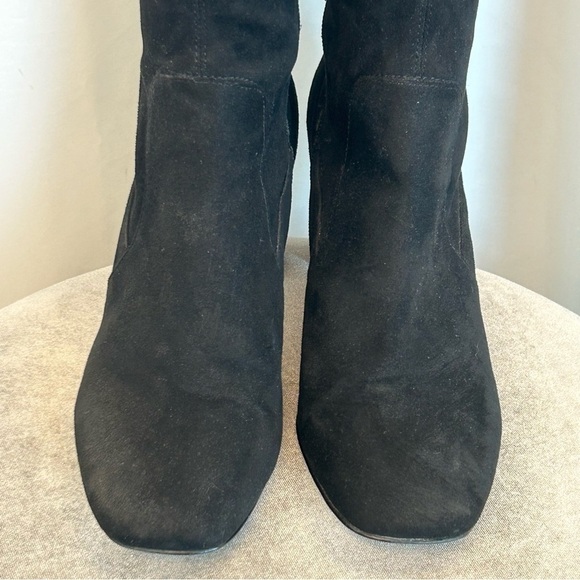 NINE West black faux suede over the knee high heel boots Sz 8.5 - Picture 3 of 10